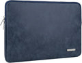 RAINYEAR 13 Inch Laptop Sleeve PU Suede Leather Case Protective Cover Water Resistant Bag Compatible with 13.3 Notebook Computer Chromebook,14" MacBook M1 M2 M3 M4,13.5 Surface Laptop(Deep Blue)