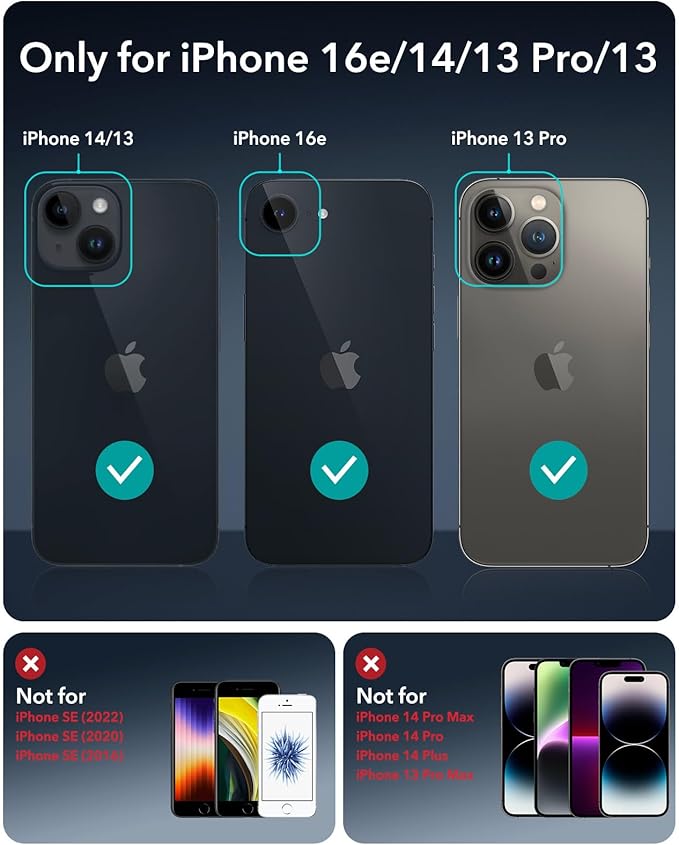 ESR 3 Pack for iPhone 16e/ iPhone 14/ iPhone 13/ iPhone 13 Pro Privacy Screen Protector, Anti-spy Tempered-Glass Privacy Screen Protector, Micro-curved Edges, Case Friendly
