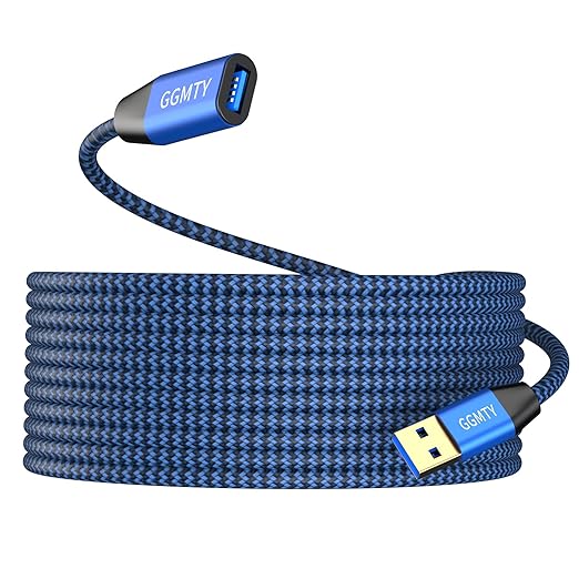 USB 3.0 Extension Cable 1.5 ft(2 Package), Type A Male to Female Extension Cord Durable Braided Material High Data Transfer Compatible with USB Keyboard,Mouse,Flash Drive, Hard Drive,Printer
