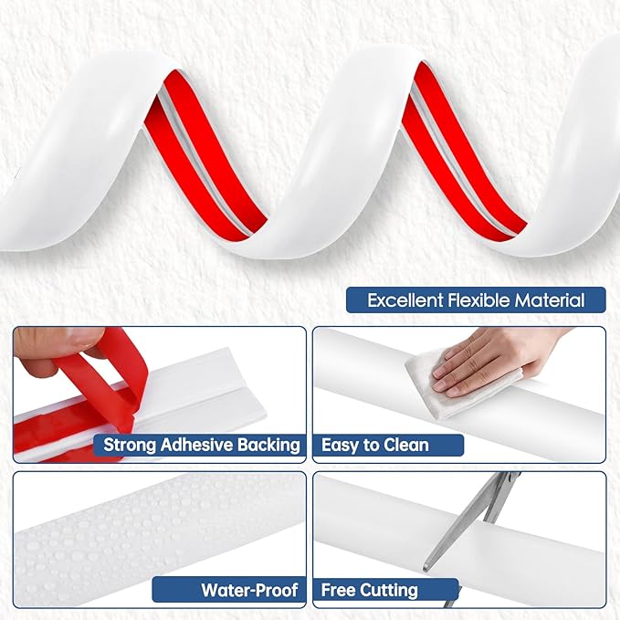 Floor Cord Cover for Wires on Floor Self Adhesive Cord Hider Floor Cable Management Wire Covers for Cords Protector Prevent Cable Trips Cord Cavity W 0.59" x H 0.31", White, 20Ft