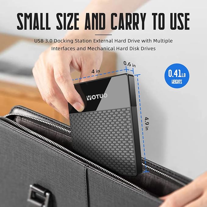 Portable 750GB Docking Station External Hard Drive, USB C Multiport Hub HDD 7-in-1, USB 3.0, SD/TF Card Reader, for Windows, Mac, Android, TV, Phone, Laptop, Desktop