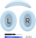 Earpads and Headband Cover Ear Muffs for Bose QC35 QC45 Headphones Accessories with Protein Leather& Memory Foam (Sky Blue)