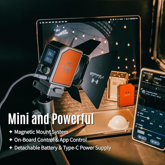 Harlowe Micro Portable Led Light for Camera 8W Bi-Color 2700K-6500K CRI/TLCI 96+ Small Camera Lighting Kit Mini Cube Fill Light for Photography and Video Recording Micro Standard Kit