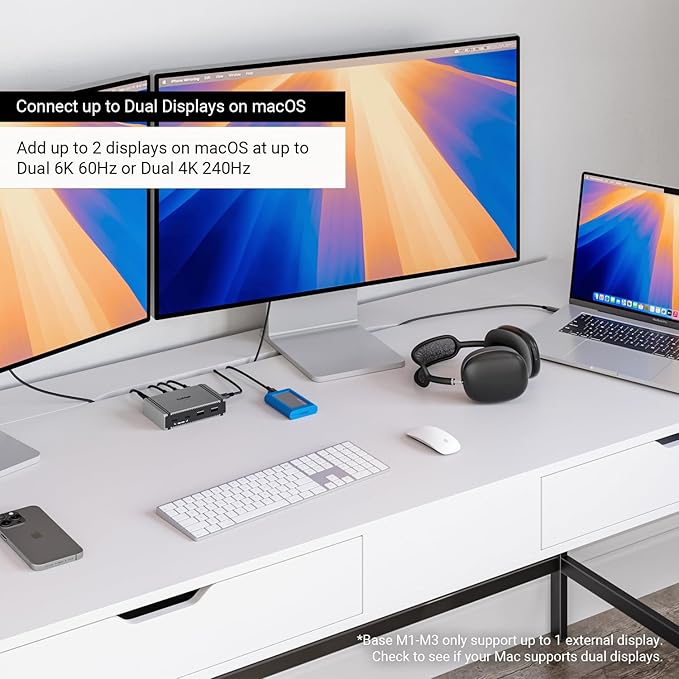 CalDigit E5 - Thunderbolt 5 Element 5 Hub - 9-Port, 4xThunderbolt 5/USB4 v2 Ports, 3xUSB-A & 2xUSB-C 10Gb/s Ports, Single 8K, Dual 6K/8K, or Dual 4K@240Hz Displays, 90W Charging, 0.8m Cable 180W PSU