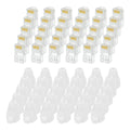 MECCANIXITY 60pcs Cat6 RJ45 Pass Through Connectors, RJ45 Connector 8P8C Gold Plated Plugs with 60pcs White Strain Relief Boots for Solid or Stranded UTP Ethernet Cable, 1.1mm