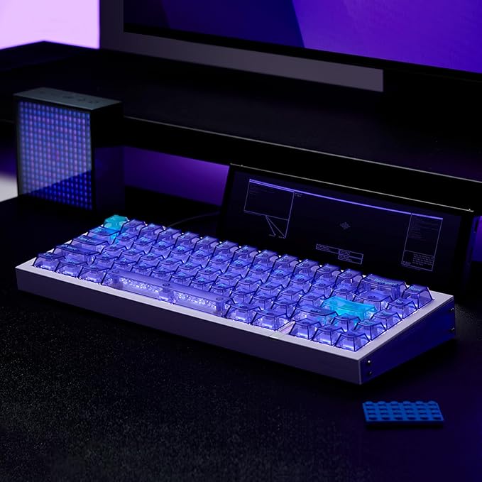 MelGeek REAL67 Wired Keyboard, Gaming Keyboard with RGB, Special Magnetic Switches, Rapid Trigger, Hot-Swappable, Snap Tap & Adjustable Actuation, Online HIVE Custom (Potassium-Transparent Purple)