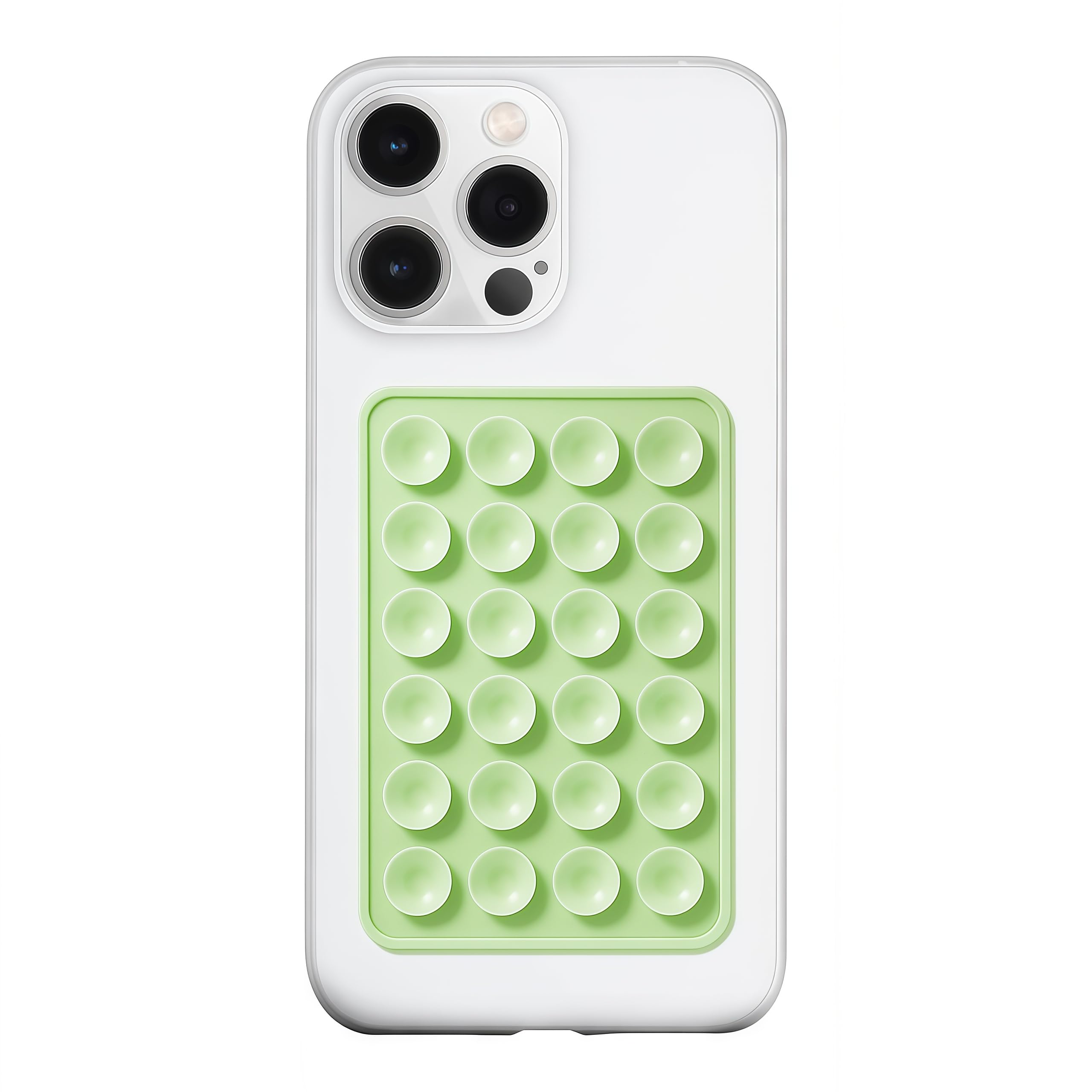 LvShuLiangPin Anteel Silicone Suction Phone Case Mount, Silicon Adhesive Phone Accessory for Smartphones, Hands-Free Mirror Shower Phone Holder for Selfies, Tiktok Videos (Green)