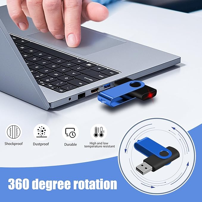 EASTBULL 4GB USB Flash Drive 50 Pack with Lanyards - USB 2.0 Jump Drive for Storage and Backup - Blue 50PCS