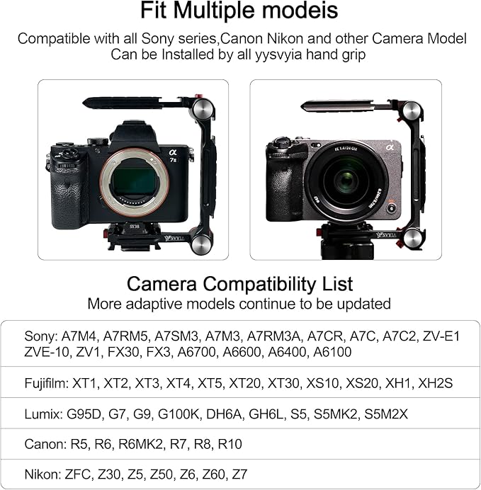 SY38 Camera Quick Release Foldable Half Cage,Camera Cage Compatible with SY22 SY38 SY50 Quick Release System,Compatible Arca and 38mm 50mm Bayonet and Tripod on The Market,V3802