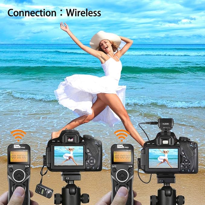 Wireless Shutter Release Compatible for Nikon, PIXEL 2.4G Remote Shutter Release Cable Wireless Timer Remote Control DC0/DC2 Compatible for Nikon D850 D750 D610 D5300 D3300 D7500 D1 D2 D3