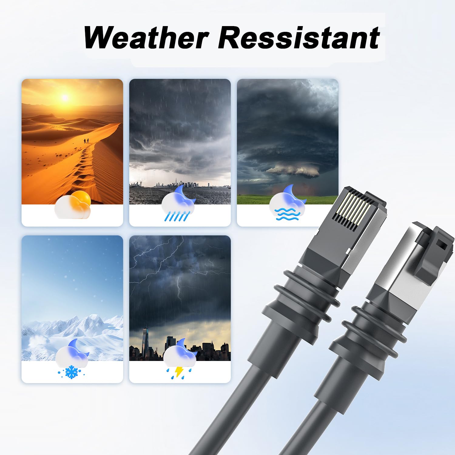 Azduou 150FT Starlink Gen 3 Replacement Cable for Rectangular Satellite - Waterproof Outdoor V3 Standard
