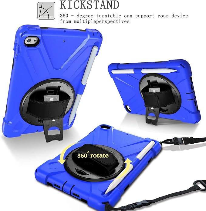 BRAECN iPad mini 5 Case,iPad mini 4 Case, Heavy Duty Shockproof Protective Rugged Case with Pencil Holder,Hand Strap,Kickstand, Shoulder Strap for iPad mini 5th/4th Generation 7.9 Inch for Kids