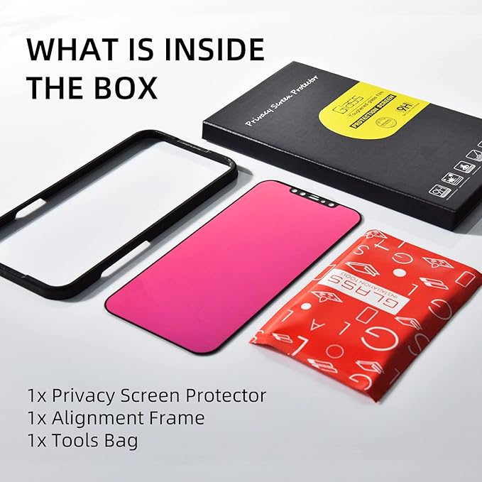 EGKimBa Privacy Screen Protector compatible with iPhone 12 /iPhone 12 Pro, 6.1 inch Gradient Colorful Electroplated Anti-Spy Anti-Blue Light Easy Installation Tempered Glass