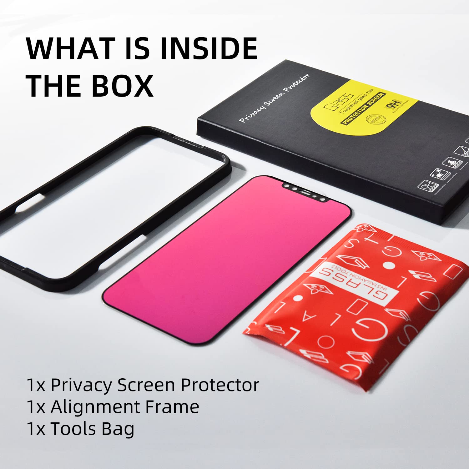 EGKimBa Privacy Screen Protector compatible with iPhone 11 Pro Max/iPhone XS Max, 6.5 inch Gradient Colorful Electroplated Anti-Spy Anti-Blue Light Easy Installation Tempered Glass
