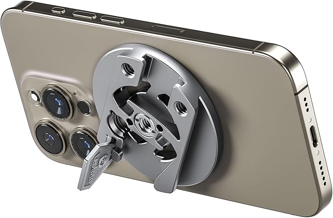 LEOFOTO PM-01 Magnetic Plate for Phones, Phone Stand with Hidden Tool, 1/4" and 3/8" Screw Hole, ARRI and Arca Compatible