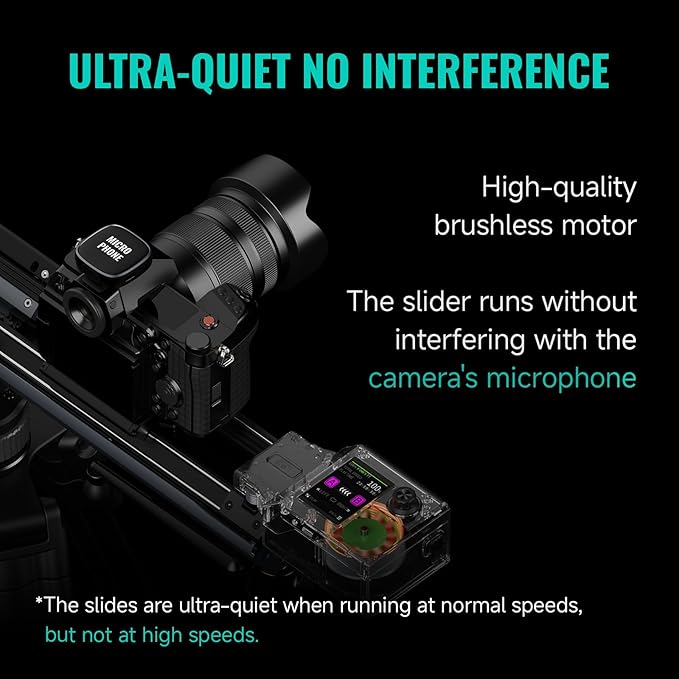 Zeapon Micro4 E700 & PONS PT Heads Double Distance Motorized Camera Slider, High-Speed Low Noise Motor 10-26Lbs Payload, 33''/77cm, LCD Screen, App Control, Smooth Damping Design