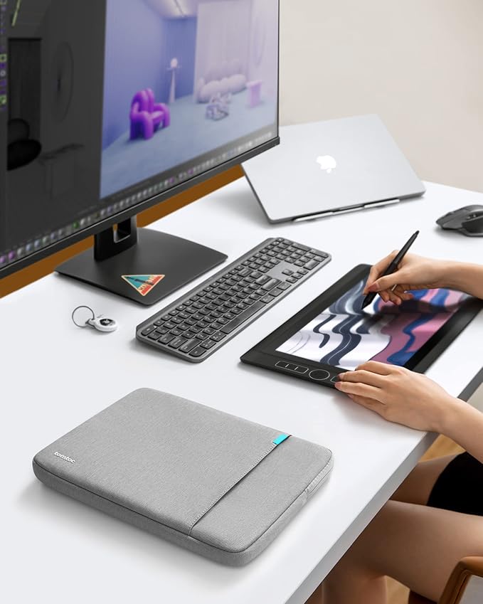 tomtoc 360 Protective Laptop Sleeve for 14-inch MacBook Pro M4/M3/M2/M1 Pro/Max A3112 A3401 A3185 A2992 A2918 A2779 2024-2021, Water-Resistant Case Bag with Accessory Pocket for 13.8 Surface Laptop 7