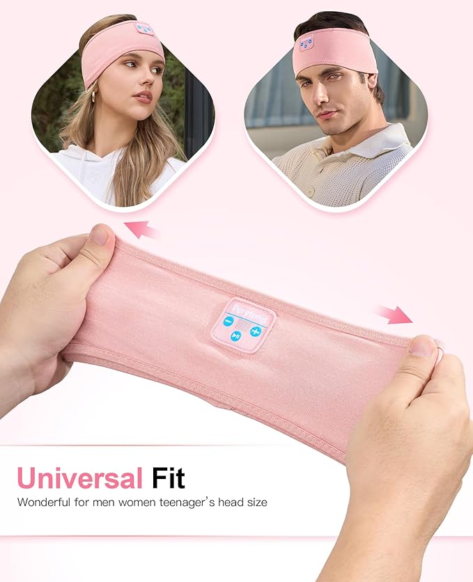 Perytong Sleep Headphones - Bluetooth Headband Wireless Sleeping Headband with Earphones Music Band Unique Gifts for Men Women