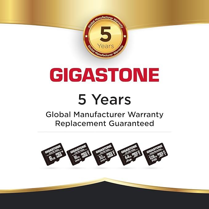 Gigastone 8GB Micro SD Card, FHD Video, Surveillance Security Cam Action Camera Drone Professional, 80MB/s Micro SDHC Class 10