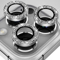 YWXTW Designed for iPhone 14 Pro/iPhone 14 Pro Max Camera Lens Protector Bling, [New Glitter Design] Individual Metal Tempered Glass Camera Cover Accessories Case Friendly, 1 Set (Silver Glitter)