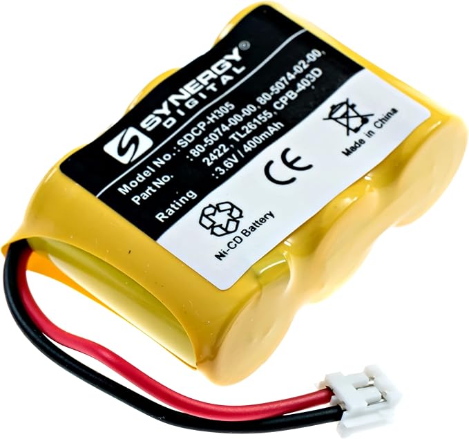 Synergy Digital SDCP-H305 - Ni-CD, 3.6 Volt, 400 mAh, Ultra Hi-Capacity Battery - Replacement Battery for Rechargeable Cordless Phone Battery