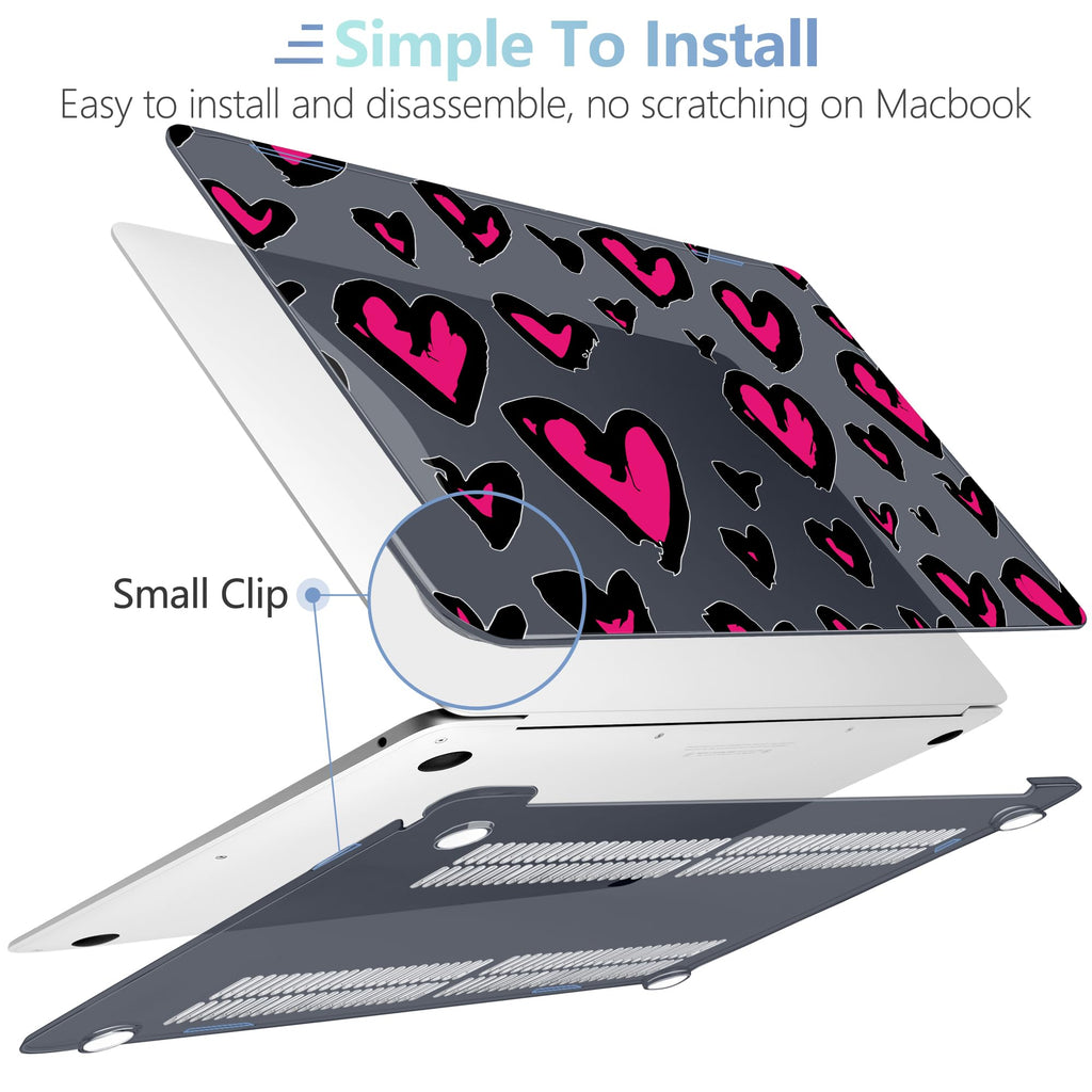 MEEgoodo for MacBook Air 13 inch Case 2021 2020 2019 2018 Released A2337 M1 A2179 A1932 with Touch ID, Plastic Hard Shell & Keyboard Cover Compatible with MacBook Air Case 13.3, Handwritten Heart