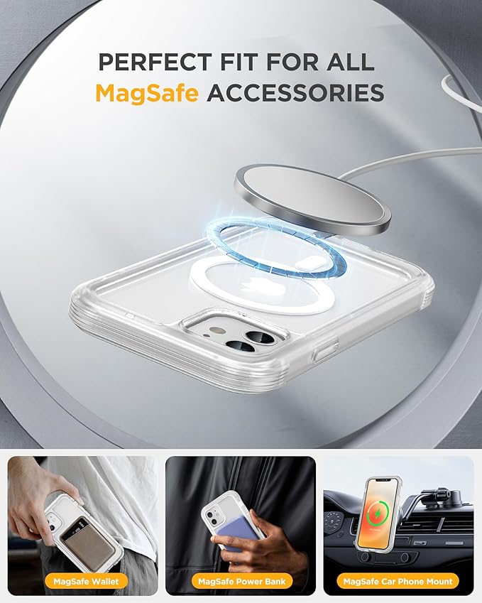 Miracase Magnetic for iPhone 12 mini Case, [360 Full-Body Protection & Complete Camera Guard], Drop & Scratch-Resistant, Shockproof, Stylish Clear iPhone Case, iPhone 12 mini Cover, Matte Clear