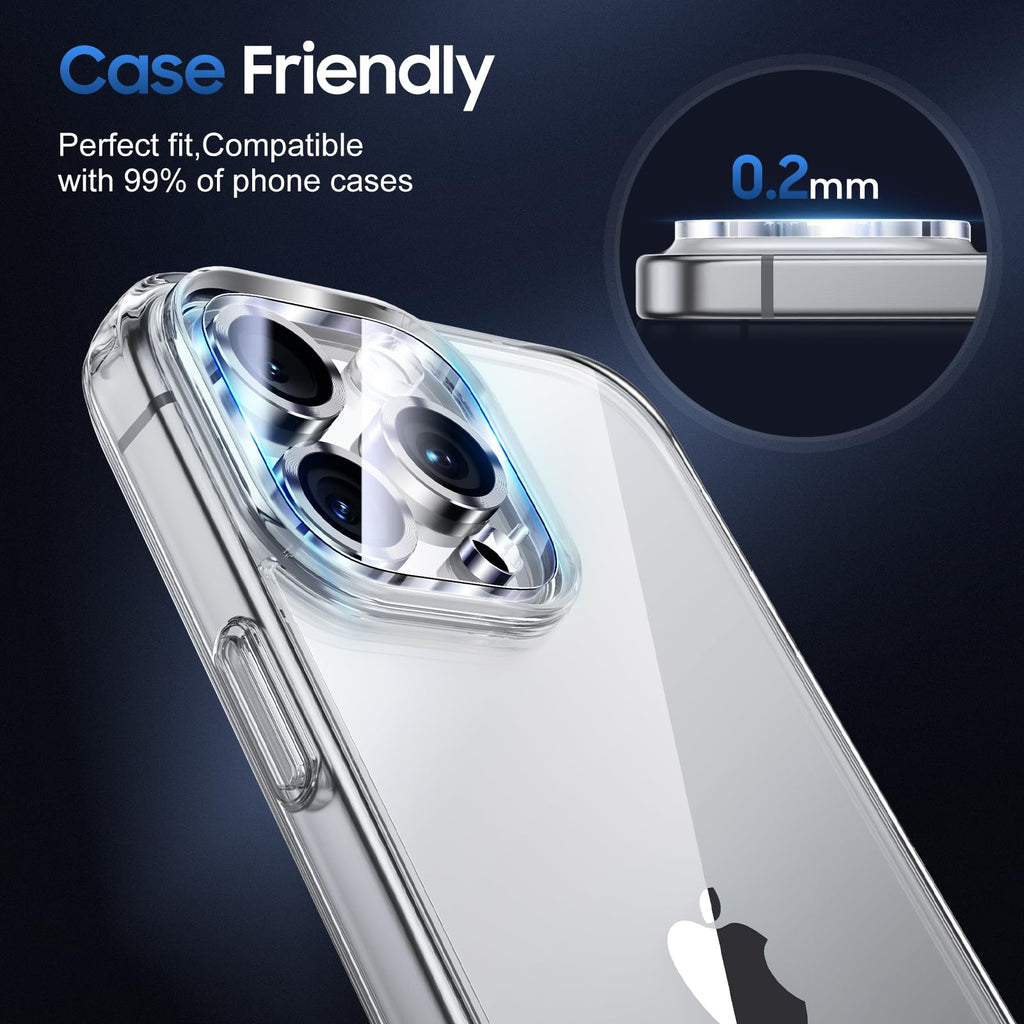 UniqueMe for 3 Pack iPhone 16 Pro/16 Pro Max Camera Lens Protector -Silver