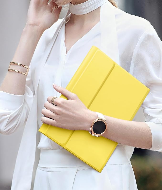 for iPad 10th Generation Case with Keyboard 10.9 Inch 2022/iPad (A16) 11th Gen 11 Inch 2025 - Magnetic Detachable Keyboard, Stain Proof Cover, Smart Folio Case with Pencil Holder - Yellow