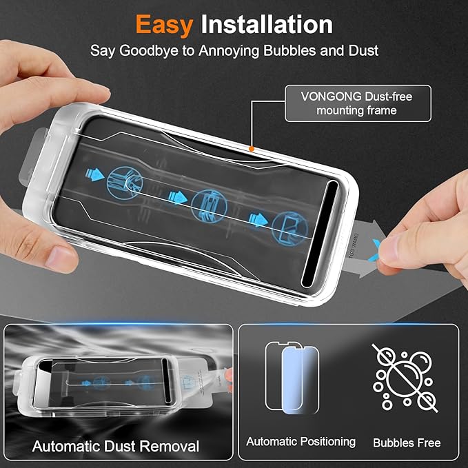 2 Pack Screen Protector for iPhone 16,Durable and Drop-Proof with 9H Hardness,Bubble-and-Dust-Free 16 HD High-Aluminum Tempered Glass,Easy Installation Exclusively