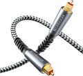 BlueRigger Digital Optical Audio Cable (6FT, Toslink Cable for Soundbar, Braided Fiber Optic, S/PDIF, Metal Shell) - Compatible with HomeTheatre, TV, Game Console (PS4, Xbox), DVR