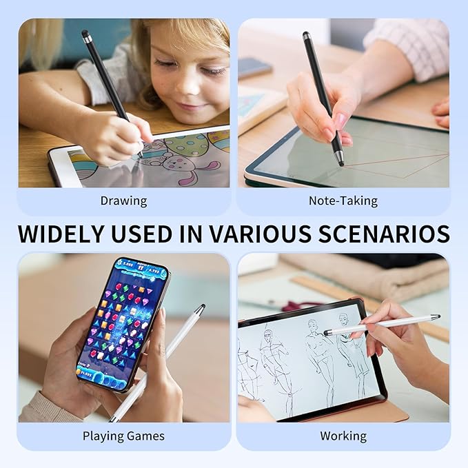 Stylus (10Pcs), Stylus Pen for Touchscreen, High Precision and Sensitivity Stylus Pen for iPad/iPhone/Samsung/Android Smartphone and Tablets, Compatible with All Capacitive Touch Screen (Blue)