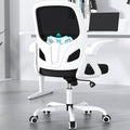 Home Desk Chair with Back Supportive Lumbar Support, Breathable Double Mesh Cushion Home Desk Office Chair with Flip up Arms, Modern Ergonomic Home Desk Office Chair for Work(White)