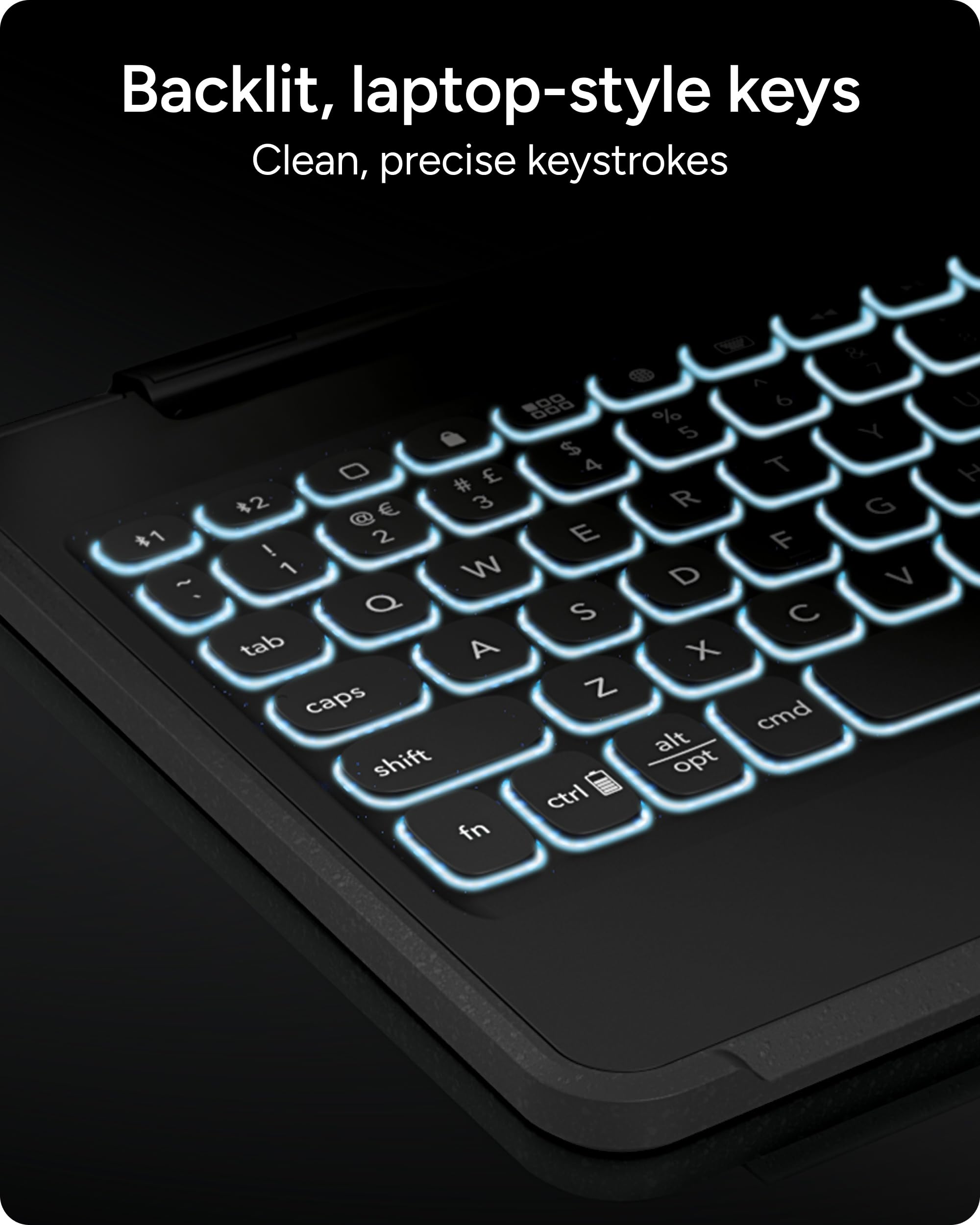 ZAGG Rugged Book Detachable Case with Magnetic-Hinged Backlit Keyboard for iPad Air/Air 2/9.7/9.7 Pro - Multi-Device Bluetooth Pairing - USB-C to USB-C Cable Included, Black