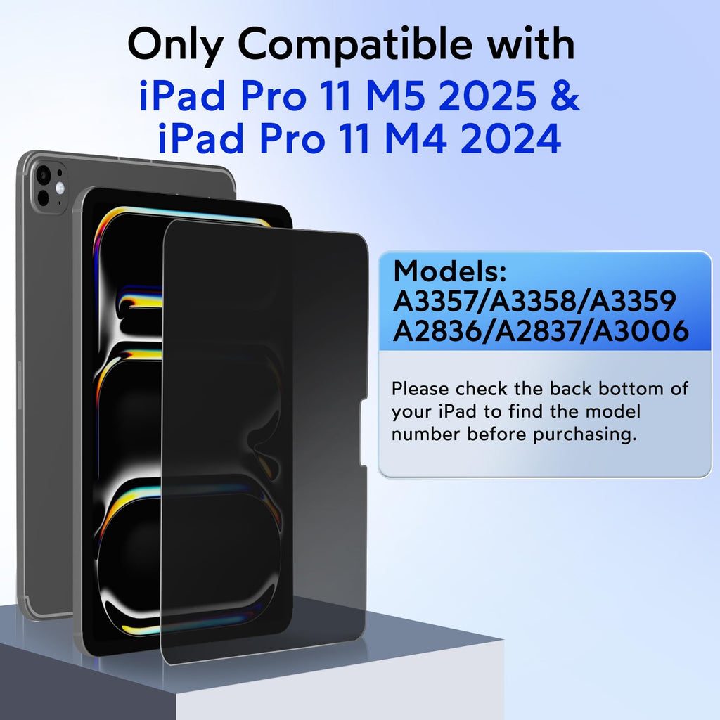 MOBDIK Privacy Screen Protector for iPad Pro 11 inch M5 2025 / M4 2024