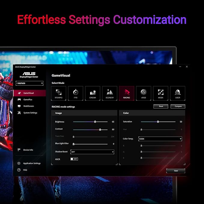 ASUS ROG Strix 27” 4K HDR USB-C Gaming Monitor (XG27UCG) – UHD (3840x2160) Dual Mode (4K 160Hz or FHD 320Hz), 1ms, Fast IPS, Extreme Low Motion Blur Sync, G-SYNC Compatible, AI Gaming, 3yr Warranty
