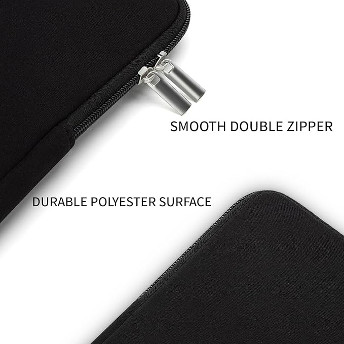 RAINYEAR Laptop Sleeve Protective Case Soft Lining Zipper Cover Padded Carrying Bag Compatible with Notebook Computer Ultrabook Chromebook 13"-13.3", Blcak (Upgraded Version)