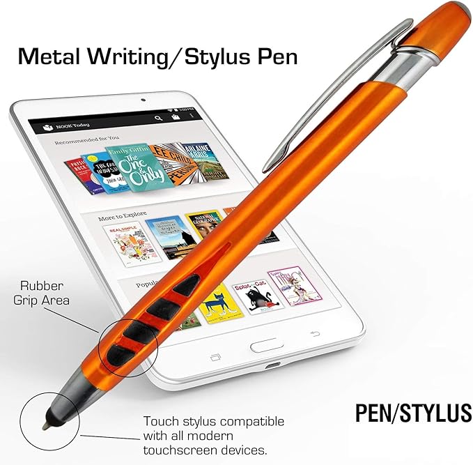 Stylists for Touch Screens - Pen With Stylus Tip for iPad, iPhone, Samsung Galaxy & More - Assorted Barrel Colors, Black Ink, 14 Pack