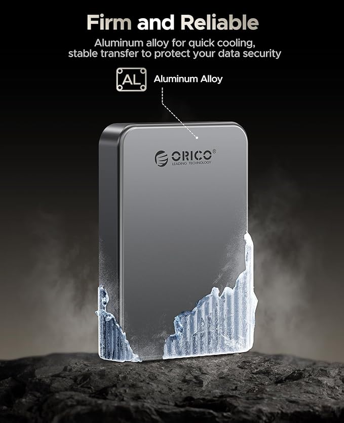 ORICO 4TB Magnetic Portable SSD, Metal Body, 4K 120 fps ProRes HDR Record and Store, Up to 460MB/s, USB C&A 2 in 1 Cable, External SSD Compatible with iPhone 16 Pro Max, Tablet, Computer - K5PLUS