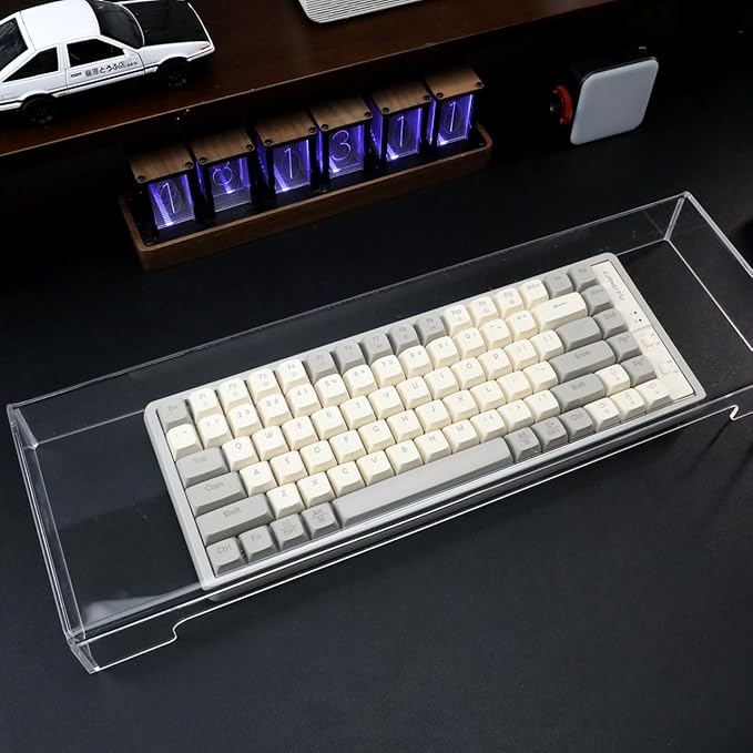 DOITOOL Acrylic Computer Keyboard Cover, Mechanical Keyboard Dust Cover Protector Cat Covers,Laptop Dust Cover(18.6 x 5.9X 1.8inch)