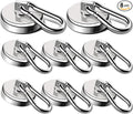 LOVIMAG Magnetic Hooks Heavy Duty, 110LBS Strong Magnetic Hooks Neodymium Magnets with Carabiner Hook, Magnet Hooks with Swivel for Grill, Hangning, Cruise, Kitchen, Garage, Refrigerator (8 Pack)