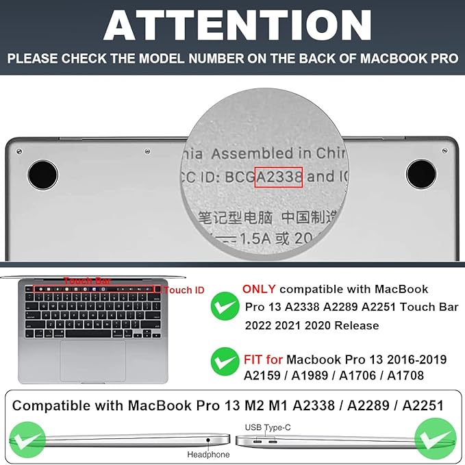 Case Compatible with MacBook Pro 13 inch M2 M1 2022 2021-2016 A2338 A2289 A2251 A2159 A1989 A1706,Pattern Plastic Hard Shell Keyboard Cover Screen Film Webcam Cover, Physical Chemistry
