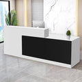 Reception Desk with Counter Modern Checkout Counter with Lockable Drawer Keyboard Tray Receptionist Desk for Office Salon Reception Table E Right 47inch/120cm