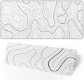 White Mouse Pad Large XL Gaming Mouse Pad for Desk Topographic Mouse Pad Desk Pad Gaming Mouse Pad White Desk Mat Extended Black and White White Topo Mousepad White Topographic Mouse Pad Full Size