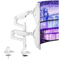 Dual Monitor Arm Desk Mount for 17-49 Inch Monitors, White