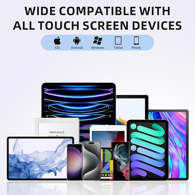 Stylus Pen for Touchscreen 10Pcs, 2-in-1 High Sensitivity & Precision Stylists pens, Stylus Pen for iPad/iPhone/Samsung/Android Tablets and Universal Capacitive Touch Screen (White)