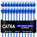 Rapink Patch Cables Cat6a 7ft (24 Pack) Slim, Cat6a Ethernet Patch Cable 10G Support, Snagless Cat 6 Patch Cable for Patch Panel to Switch, Flexiable Cat 6a Ethernet Cable with Gold Plated
