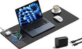 TopMade Mouse Pad with 15W Fast Wireless Charging, 31.5"x11.81" XL Large Gaming Mousepad, Waterproof Desk Pad, Classic Black Computer Desk Mat(Includes 20W PD Power Adapter & 6.56ft Woven Cable)
