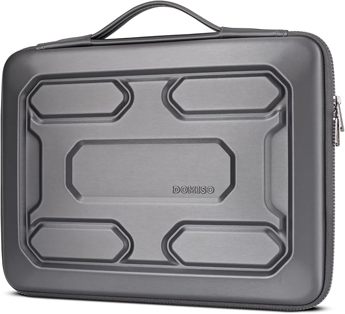 DOMISO 13.3 inch Laptop Sleeve with Handle Shockproof Computer Bag Waterproof EVA Protective Carrying Case for 13-13.3 inch Notebooks/13 MacBook Air/MacBook Pro Retina/Dell XPS 13/HP, Dark Grey