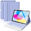 MoKo Touch Keyboard Case for iPad (A16) 11th/10th Gen, Lavanda